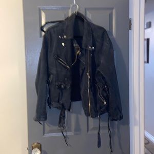 {{Free People Moto jacket with hardware}}